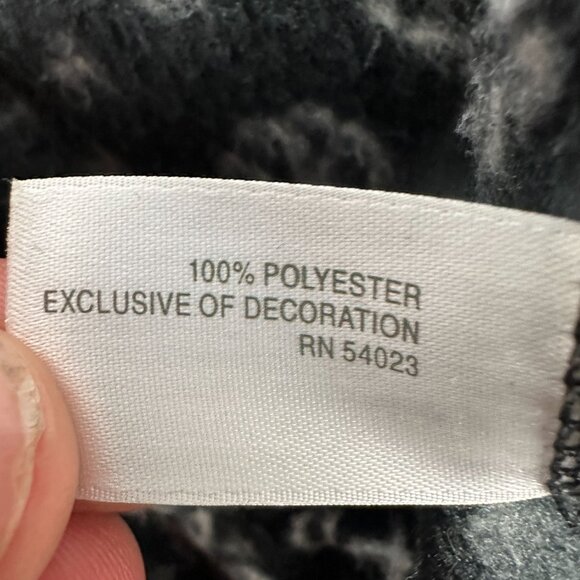 Old Navy Womens Black & White Fleece Full-Zip Jacket Floral Pattern Size L - Picture 5 of 7